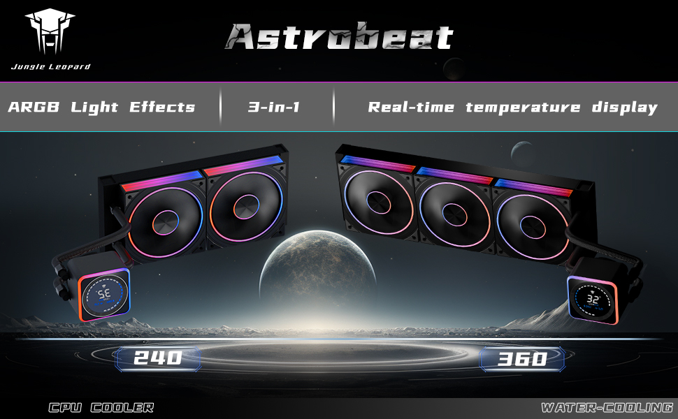 Jungle Leopard AstroBeat 240/360 Digital ARGB CPU Aio Liquid Cooler